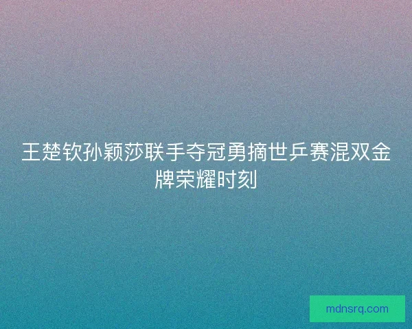 王楚钦孙颖莎联手夺冠勇摘世乒赛混双金牌荣耀时刻 王楚钦孙颖莎联手夺冠勇摘世乒赛混双金牌荣耀时刻